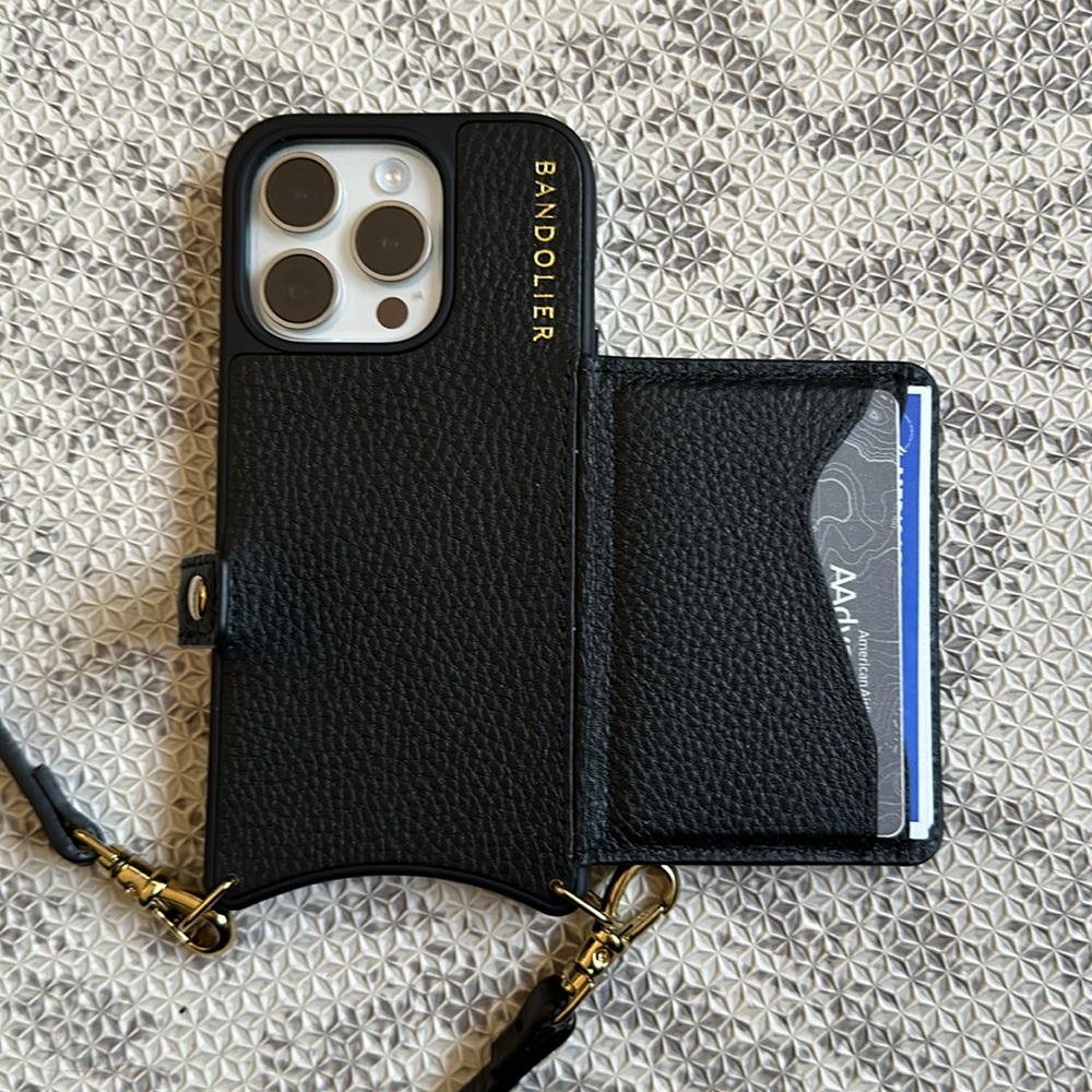 Bandolier iPhone 15 Pro Wallet Case Black